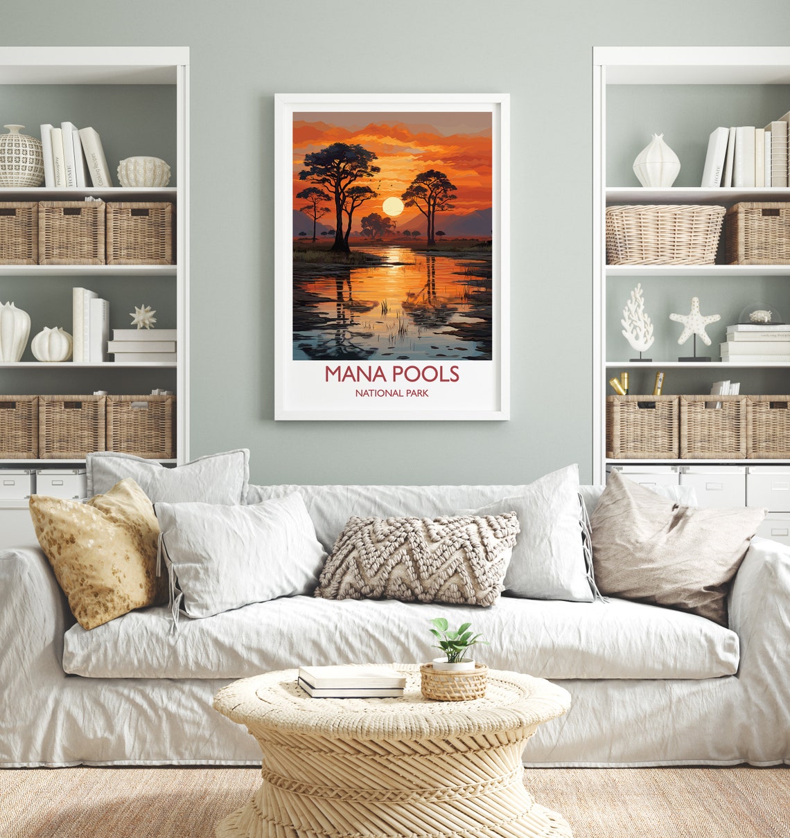Mana Pools National Park Sunset Reflection Safari Zimbabwe Poster - Image 4