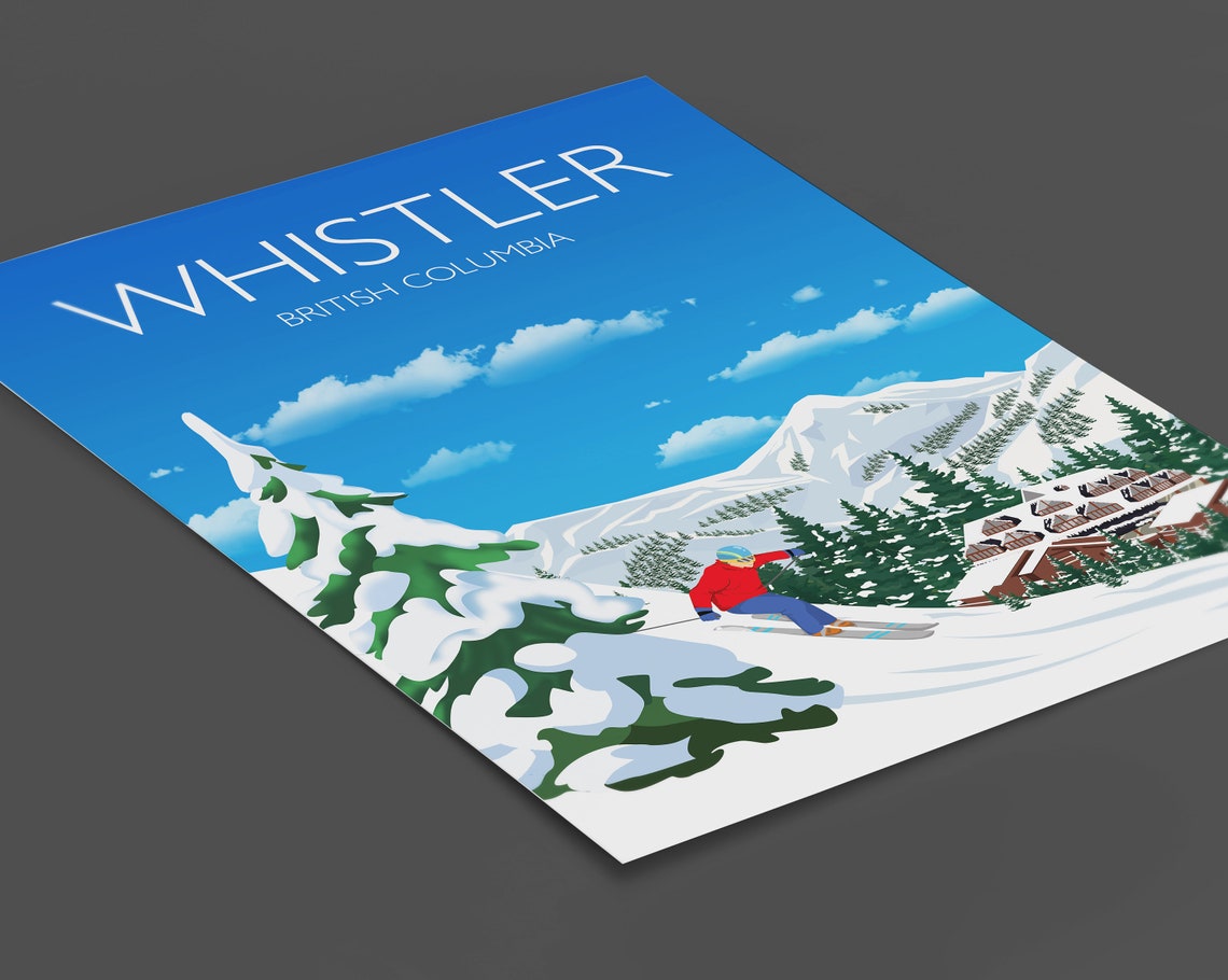 Travel Poster Of Whistler Travel Print Of Whistler Whistler British Columbia Canada Canada Travel Poster - Image 2
