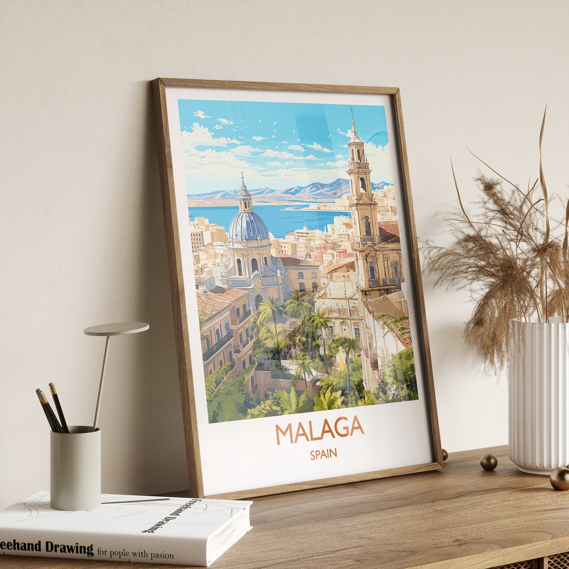 Malaga Travel Poster, Spain Travel Art Print - Image 3