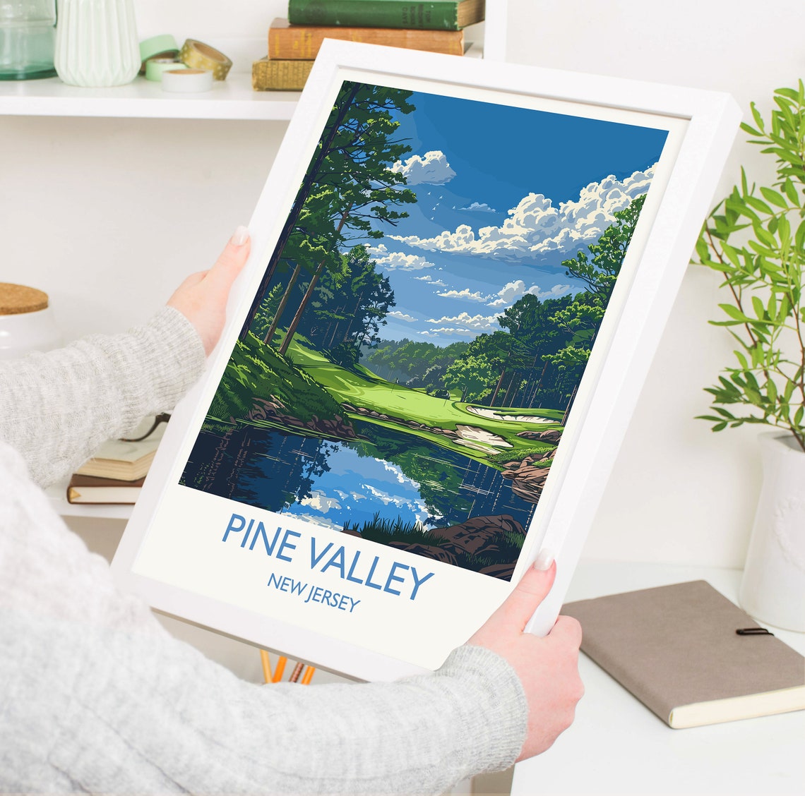 Pine Valley New Jersey Golf Course Lake Bunkers Vintage Poster - Image 5