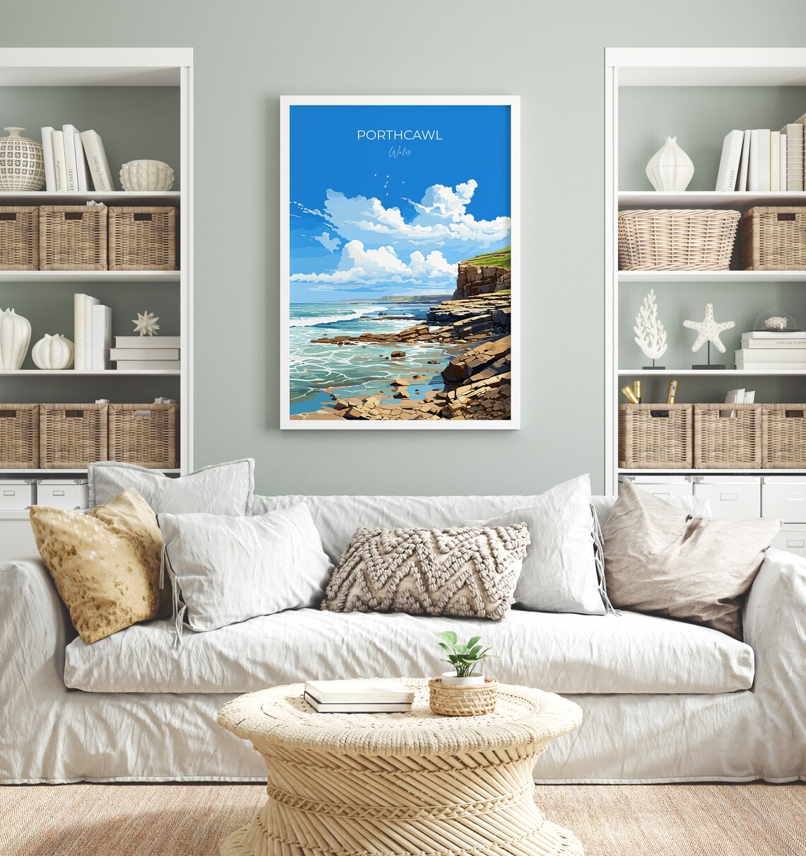Porthcawl Travel Poster Wall Art Porthcawl Travel Print Wales Welsh Art Porthcawl Art Lovers Gift Wall Art Print - Image 4