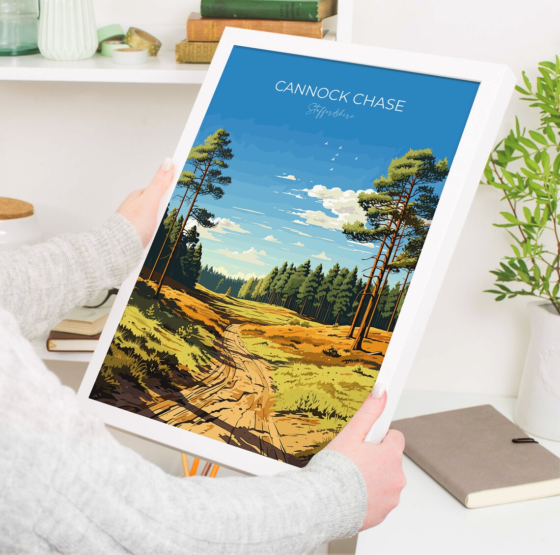 Cannock Chase Travel Poster Travel Print Of Cannock Chase England Staffordshire Art Cannock Chase Art Lovers Gift Wall Art Print - Image 5