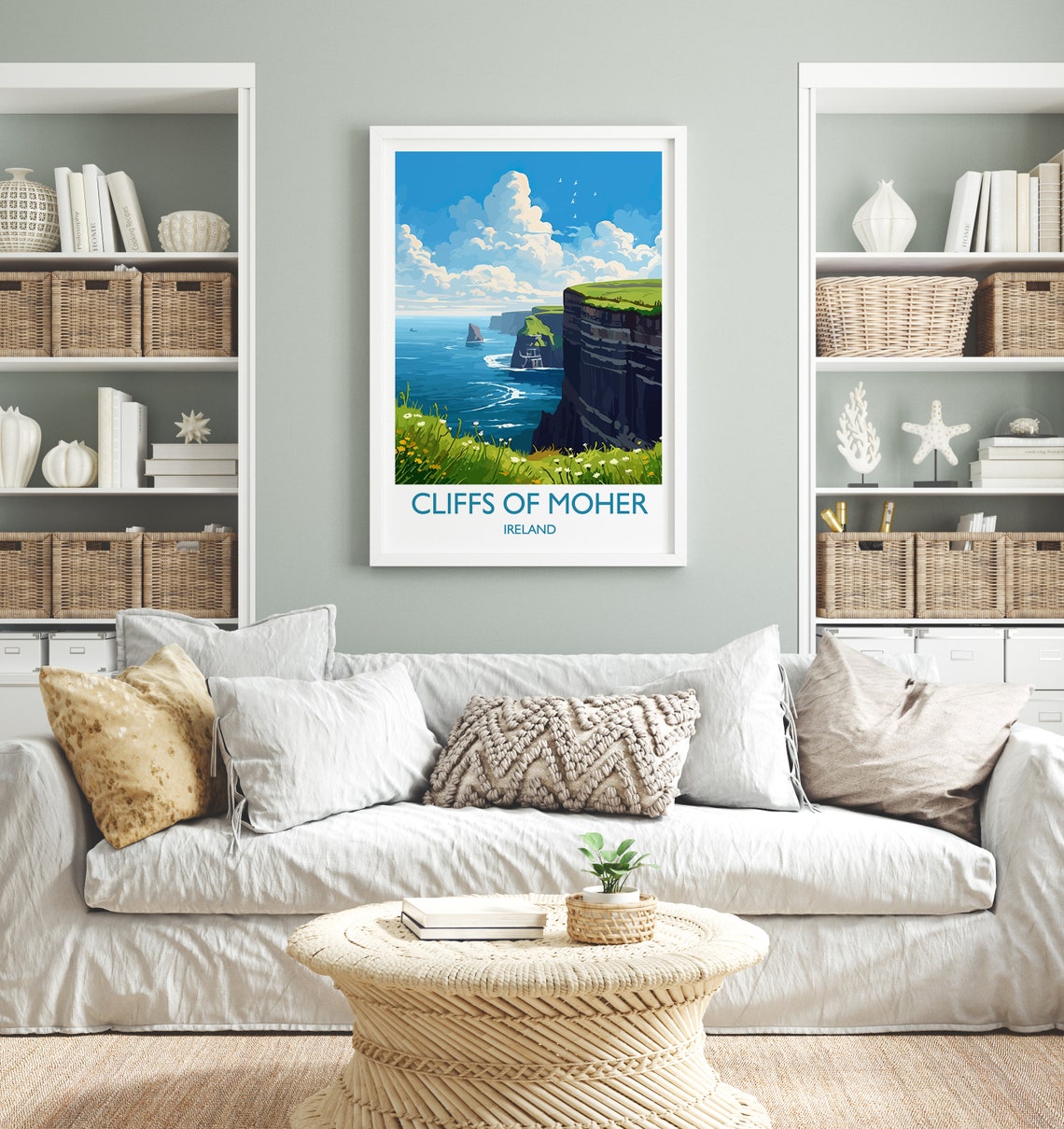 Cliffs of Moher Ireland Dramatic Sea Cliffs Wildflower Travel Poster - Image 4