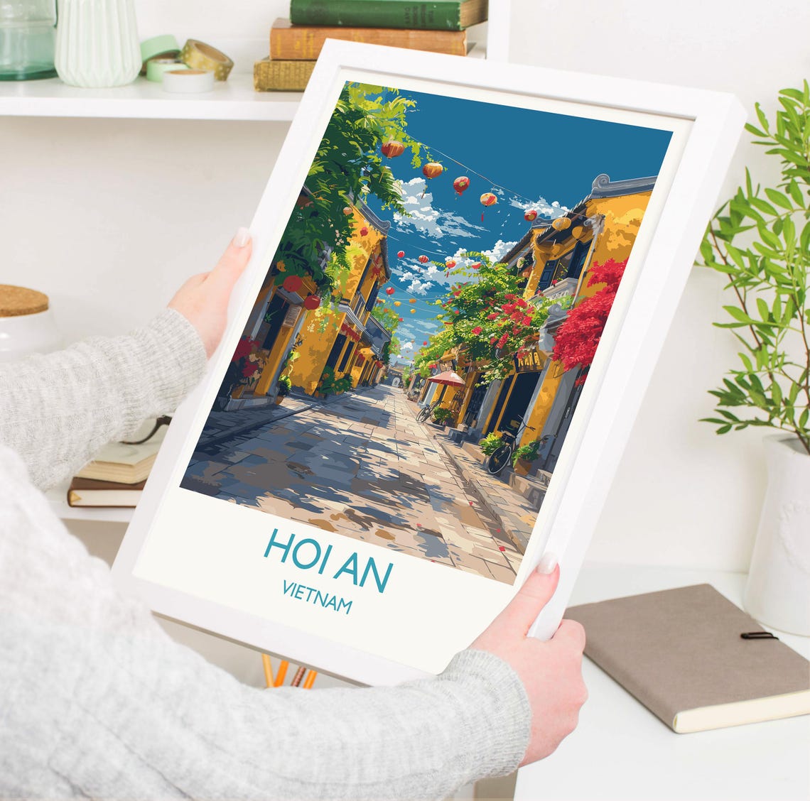 Hoi An Travel Print Travel Poster Of Hoi An Vietnam Asia Hoi An Art Lovers Gift Vietnam Gift Wall Art Print - Image 3