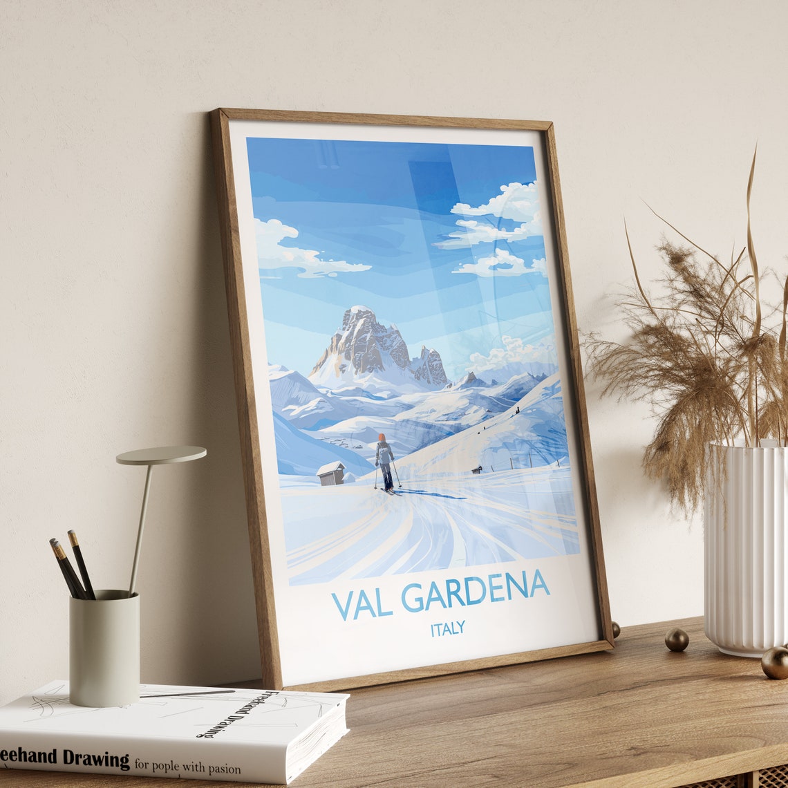Val Gardena Wall Art Travel Poster Travel Print Of Val Gardena Ski Poster Art Gift Italy Dolomites Ski Art Travel Lovers Gift - Image 3