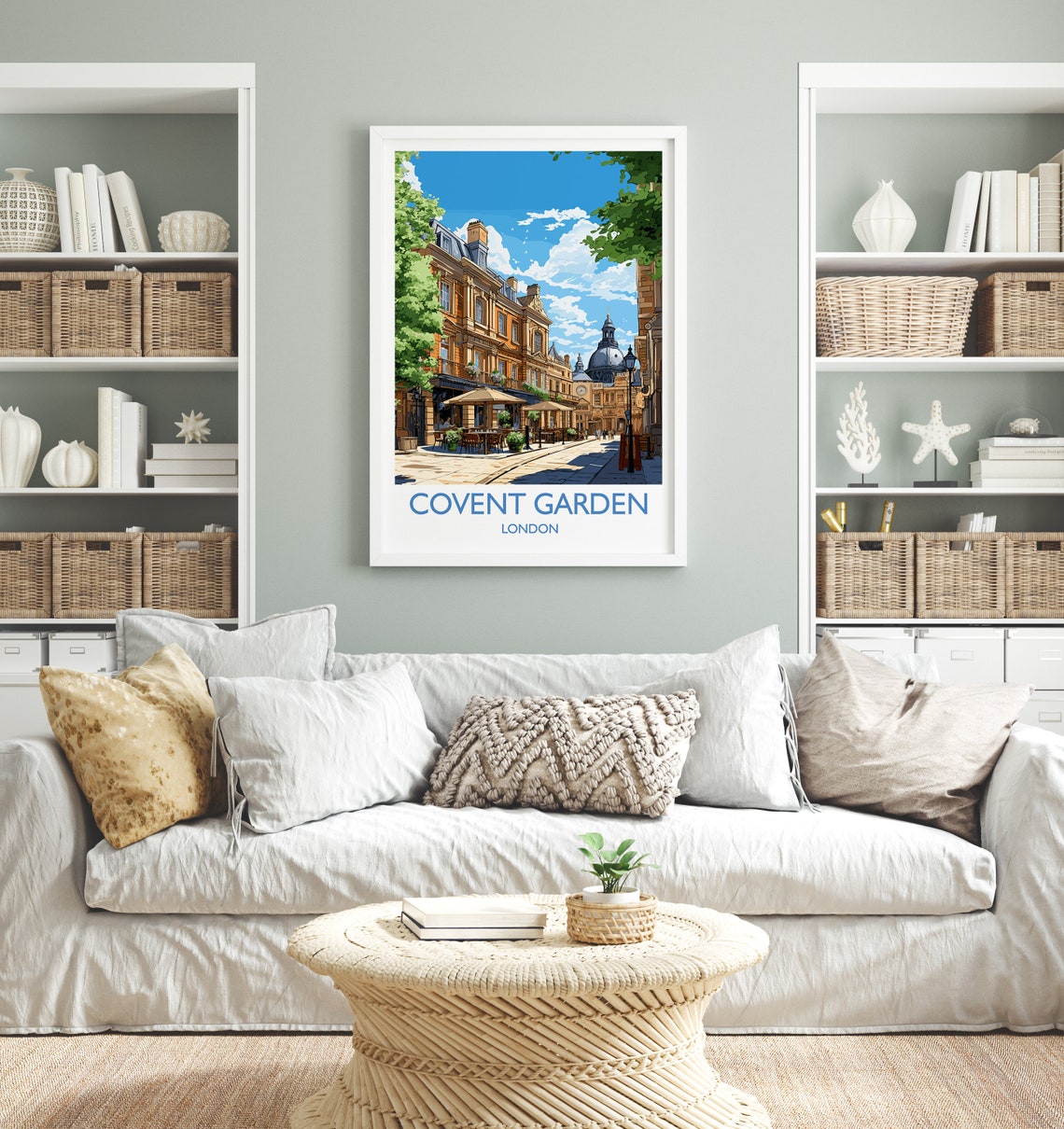Charming Covent Garden London Street Cafe Scene Market Square Poster - Image 4