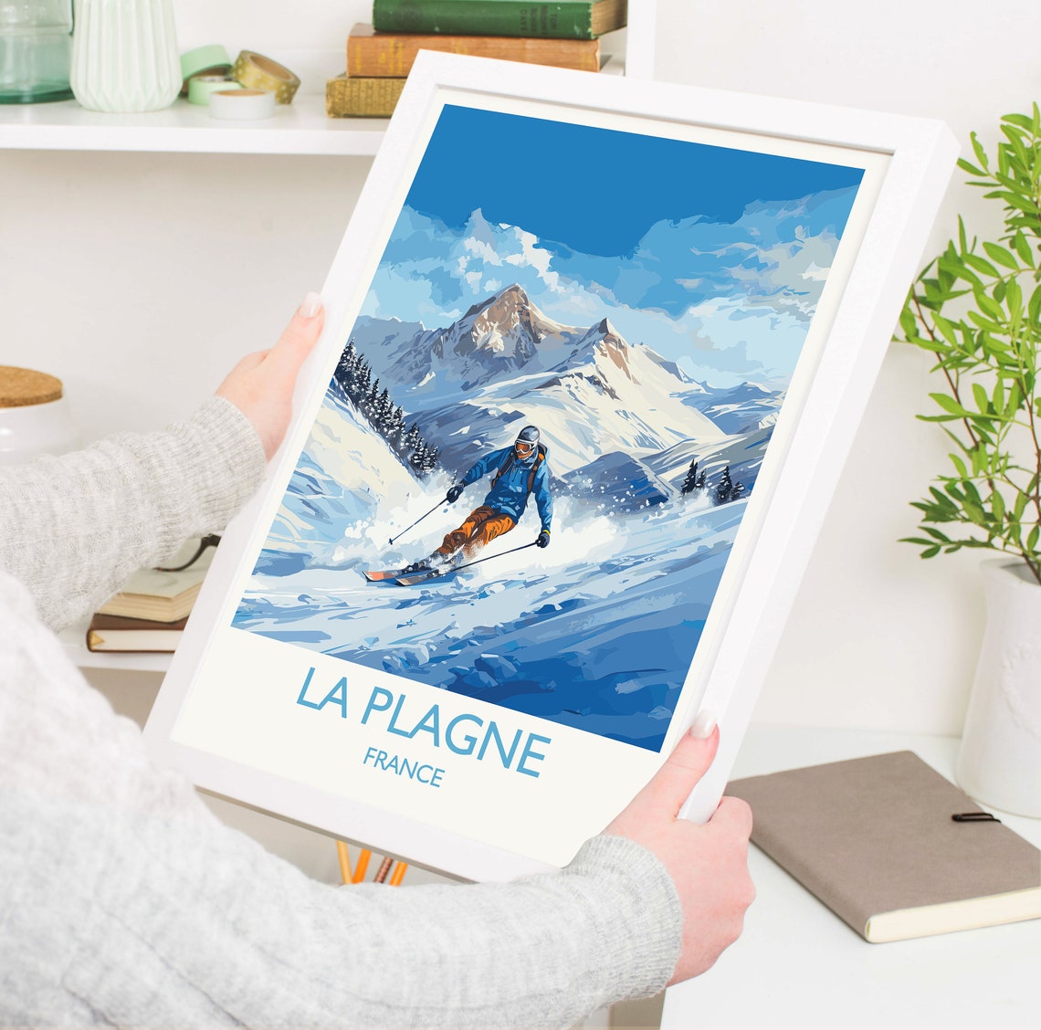 La Plagne Wall Art Travel Poster Travel Print Of La Plagne Ski Poster La Plagne Art Gift France Ski Art Travel Gift - Image 5