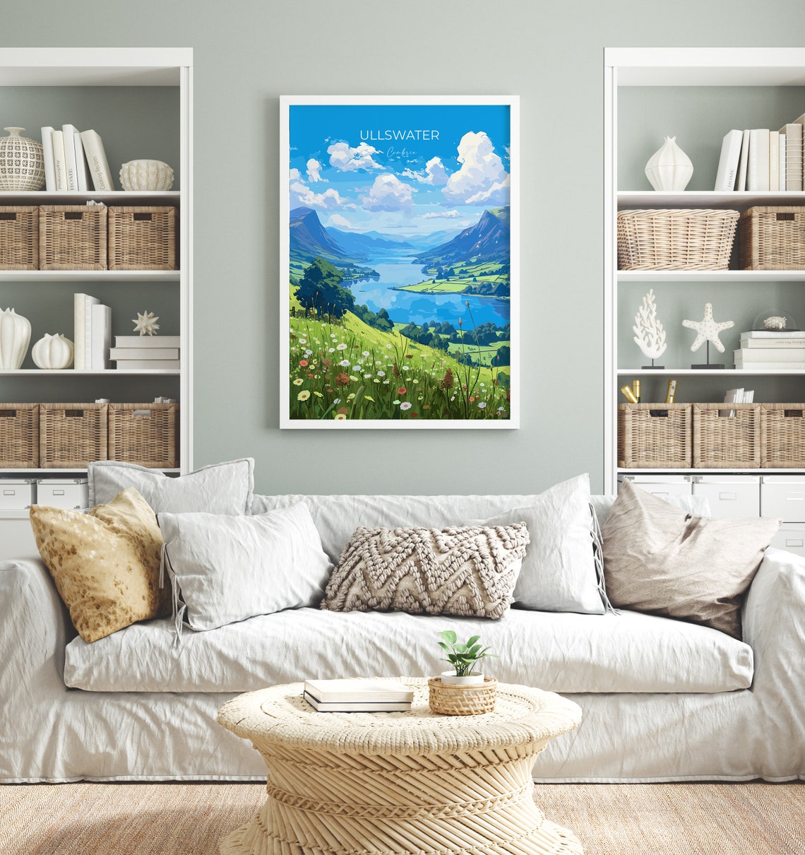 Ullswater Lake District Cumbria Valley Wildflowers Travel Poster - Image 4