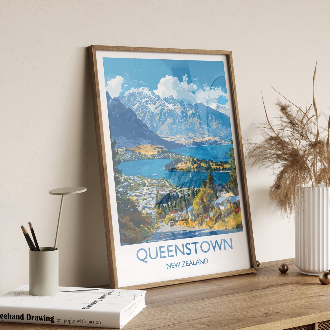 Queenstown Travel Poster, New Zealand Wall Art - Image 2