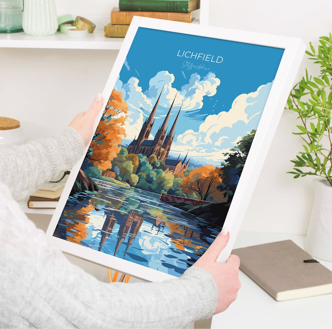 Lichfield Travel Poster Travel Print Of Lichfield England Staffordshire Art Lichfield Art Lovers Gift Wall Art Print - Image 3