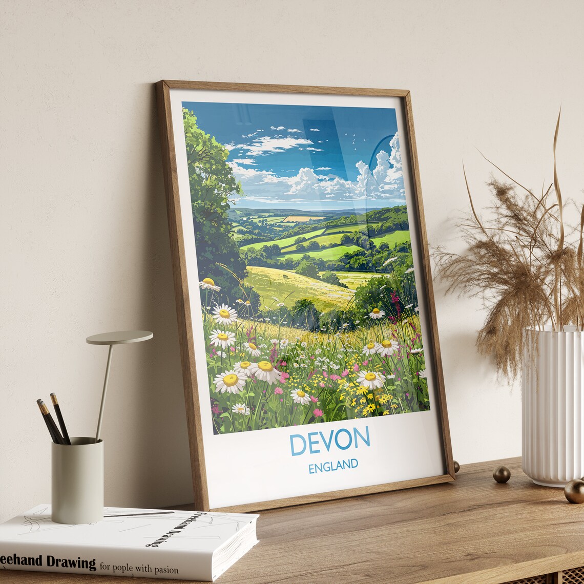 Devon England Travel Poster, Countryside Art Print - Image 2