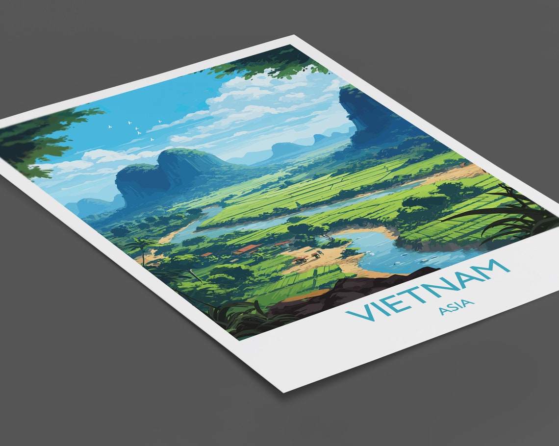 Vietnam Travel Print Travel Poster Of Vietnam Asia Vietnam Art Vietnam Gift Wall Art Print - Image 2