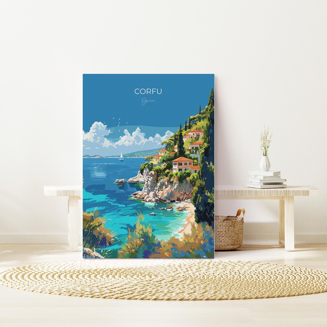 Corfu Travel Poster, Greece Island Art Print - Image 2