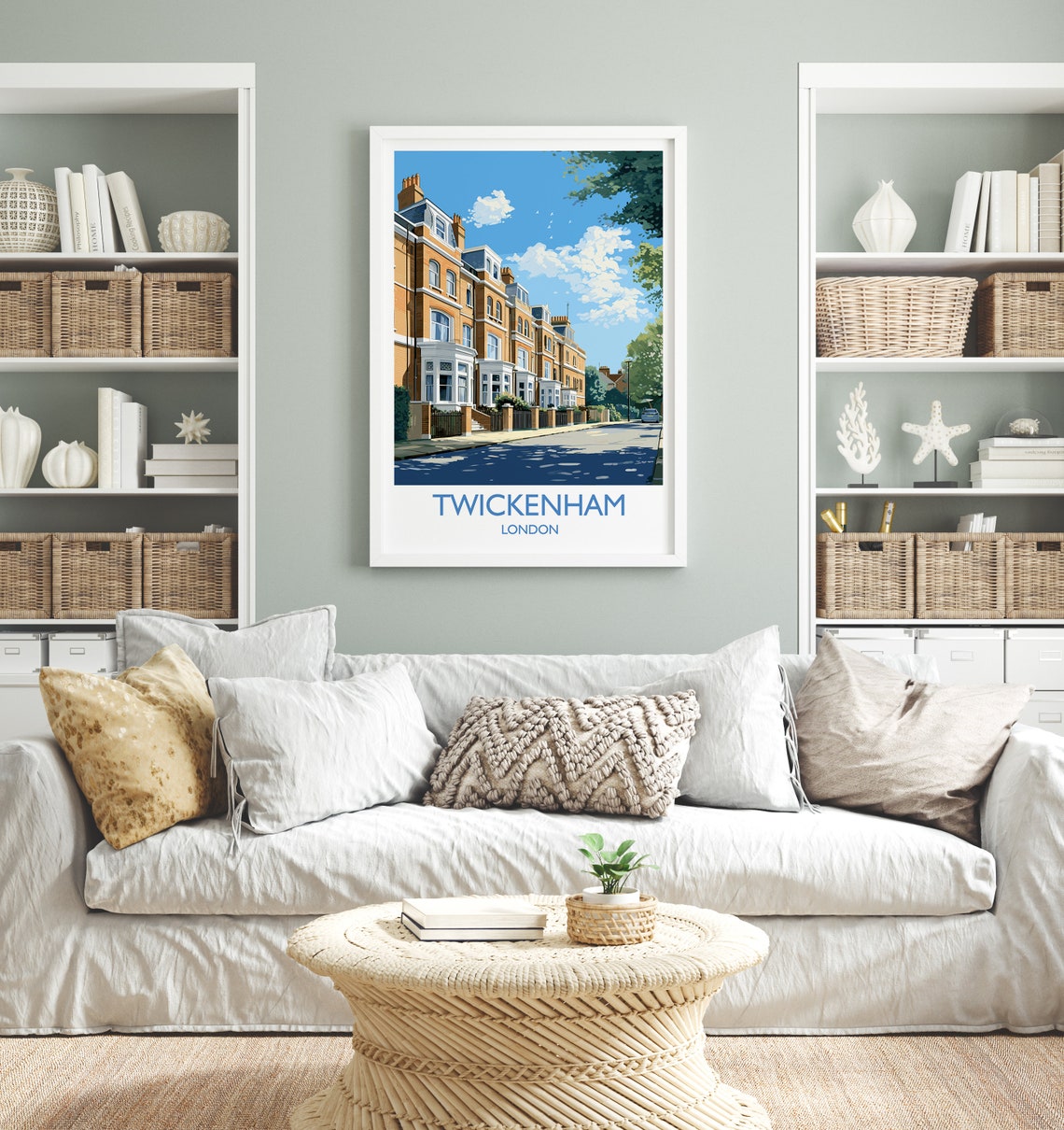 Twickenham London Victorian Terrace Street Summer Day Travel Poster - Image 4