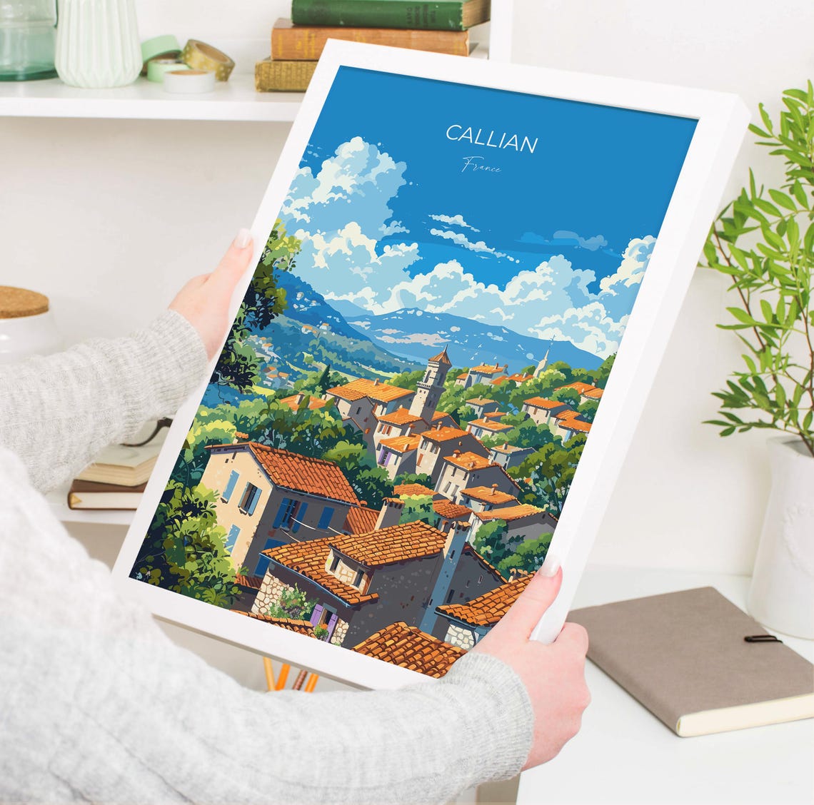 Callian Travel Print Wall Art Travel Poster Of Callian Cote Dazur Art Lovers Gift South Of France French Coast Art Gift - Image 3