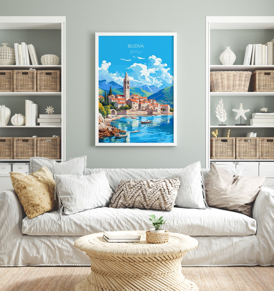 Budva Old Town Stone Bell Tower Montenegro Adriatic Coast Poster - Image 4