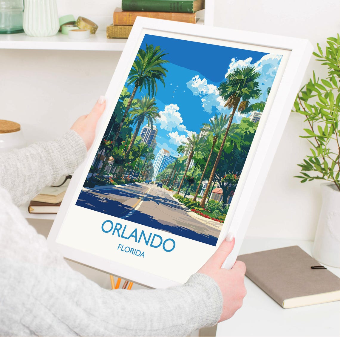 Orlando Travel Print Travel Poster Of Orlando Orlando Art Lovers Gift Florida Art Gift Usa Wall Art Print - Image 3