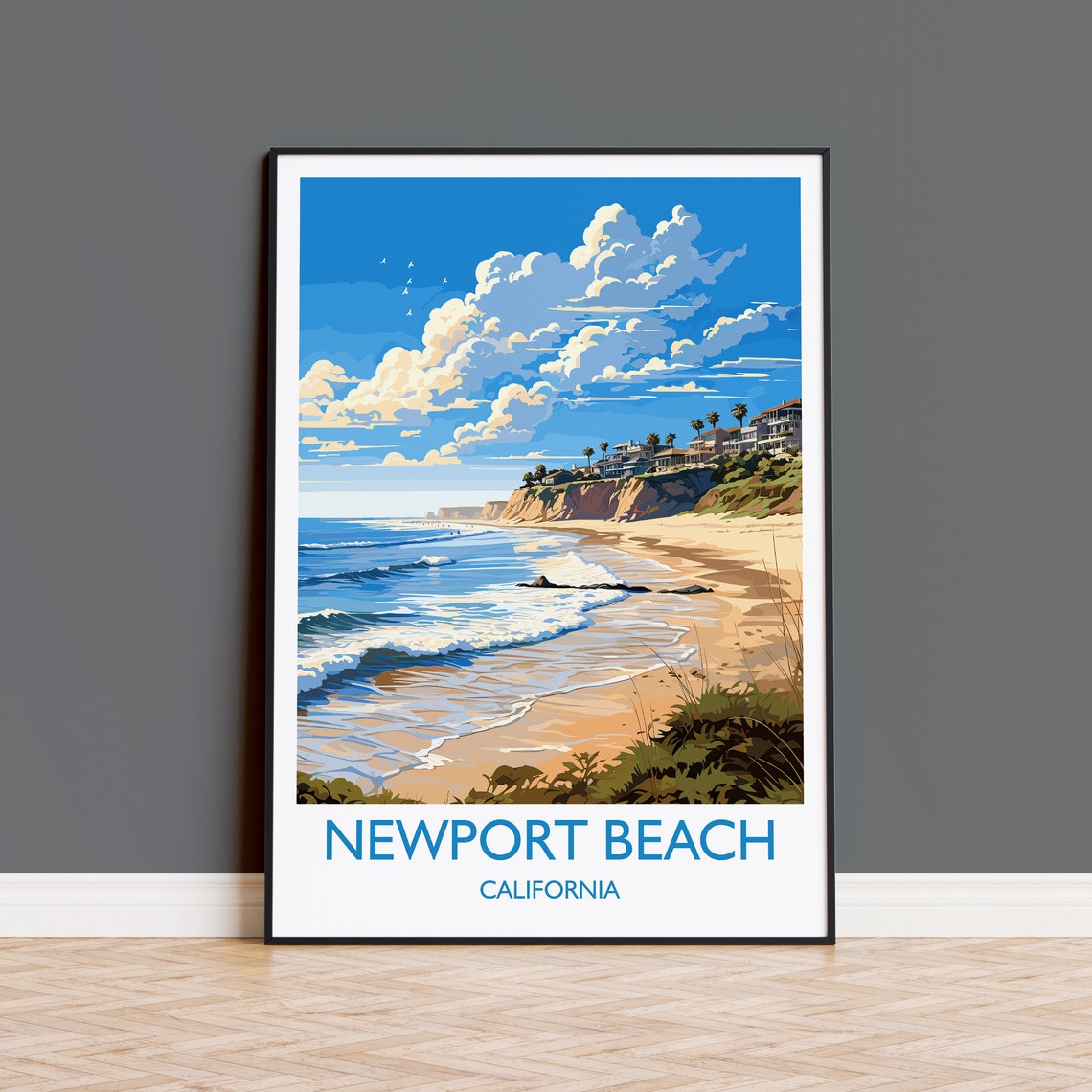 Newport Beach Travel Print Travel Poster Of Newport Beach California Newport Beach Art Lovers Gift Usa Gift Wall Art Print