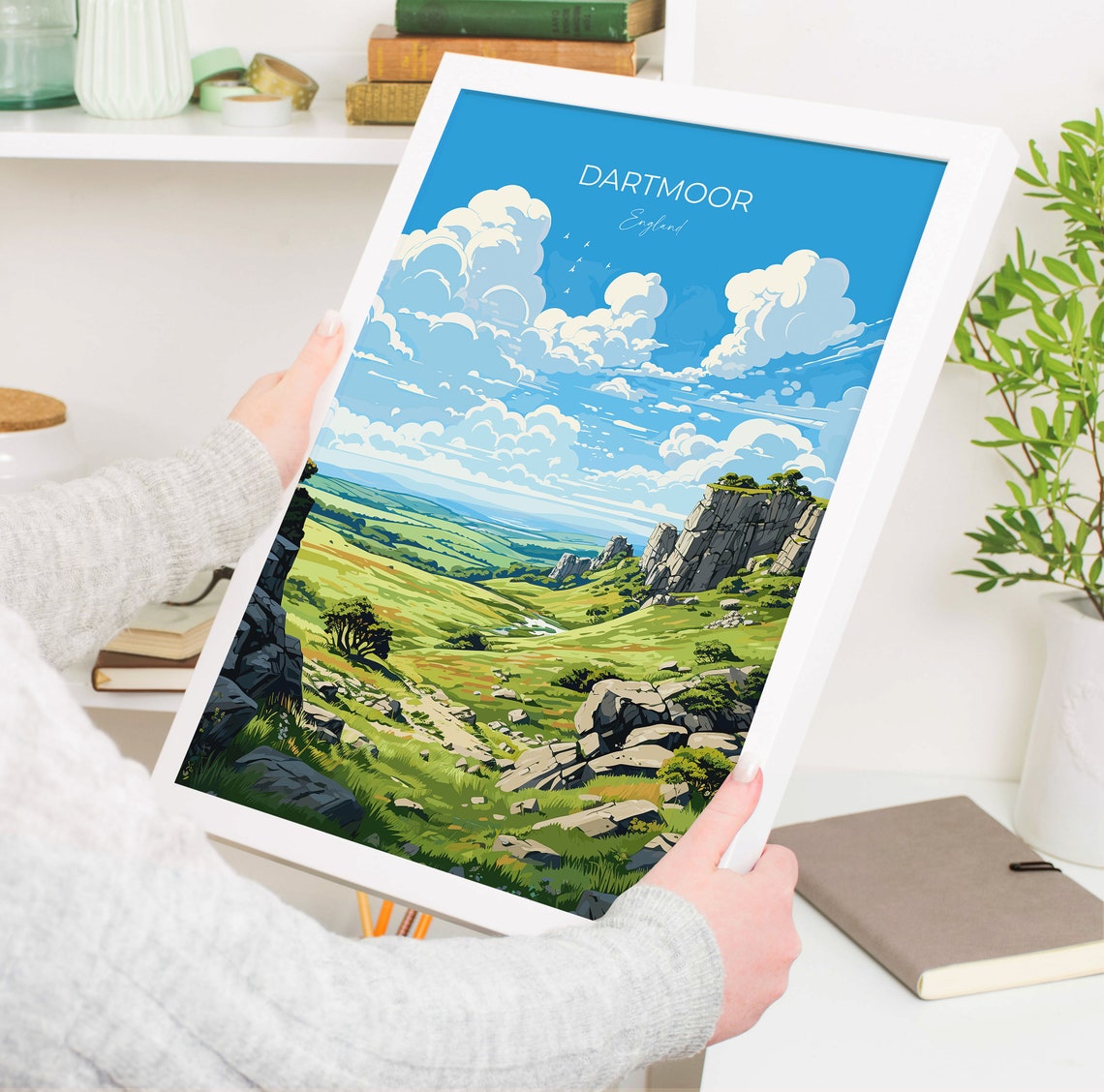 Dartmoor Travel Poster Wall Art Travel Print Of Dartmoor England Dartmoor Art Lovers Gift English Countryside - Image 5