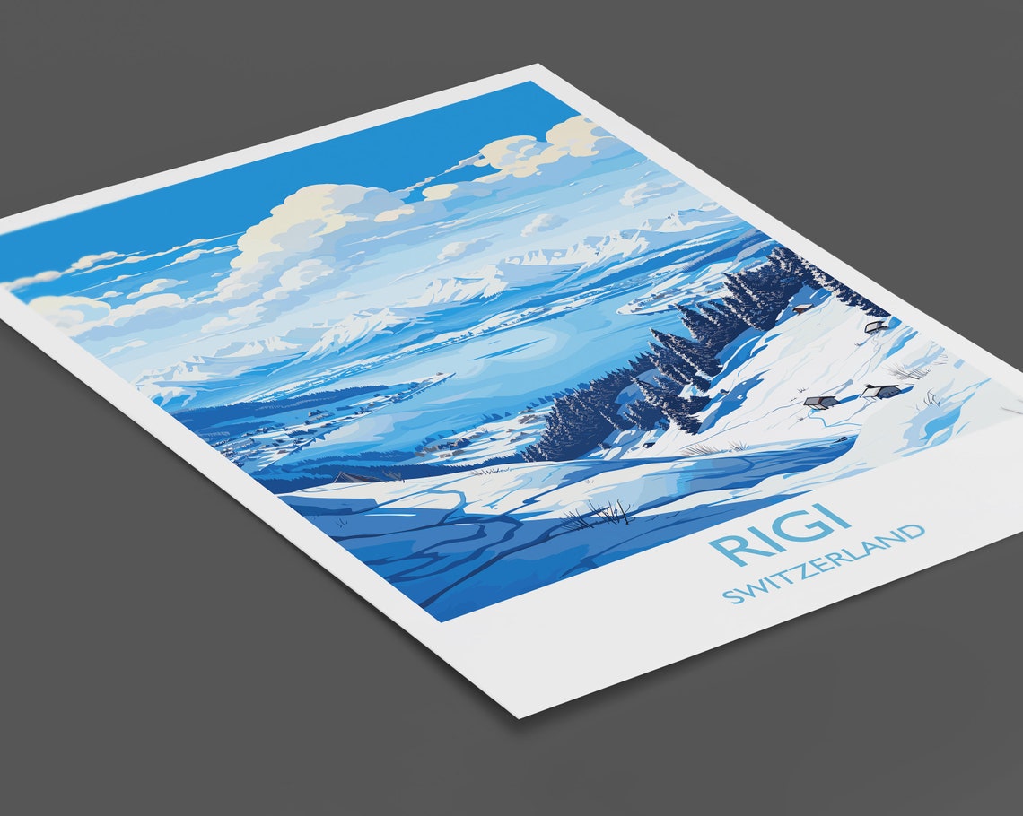 Rigi Wall Art Travel Poster Travel Print Of Rigi Ski Poster Rigi Art Gift Switzerland Alps Art Travel Lovers Gift - Image 2