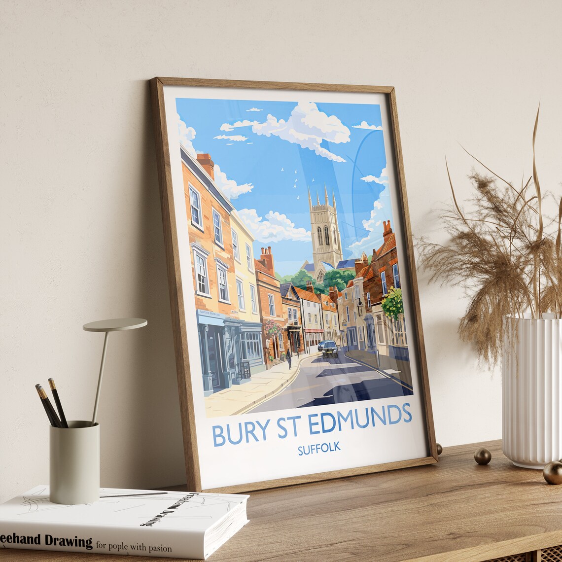 Bury St Edmunds Travel Poster, Suffolk England - Image 3