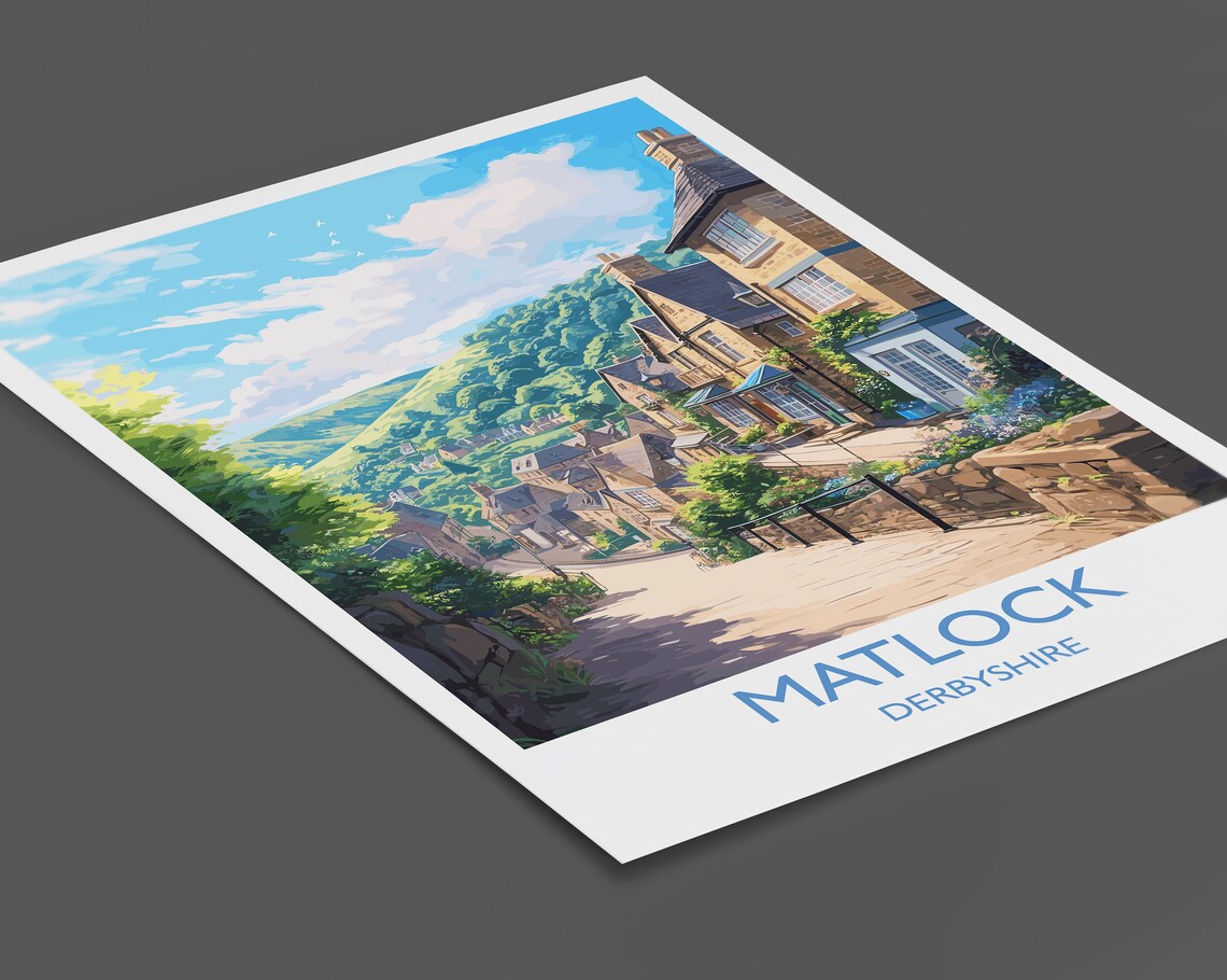 Matlock Travel Poster, Derbyshire England - Image 2