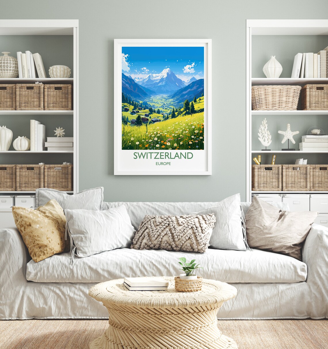 Switzerland Travel Poster, Swiss Alps Art Print - Image 4