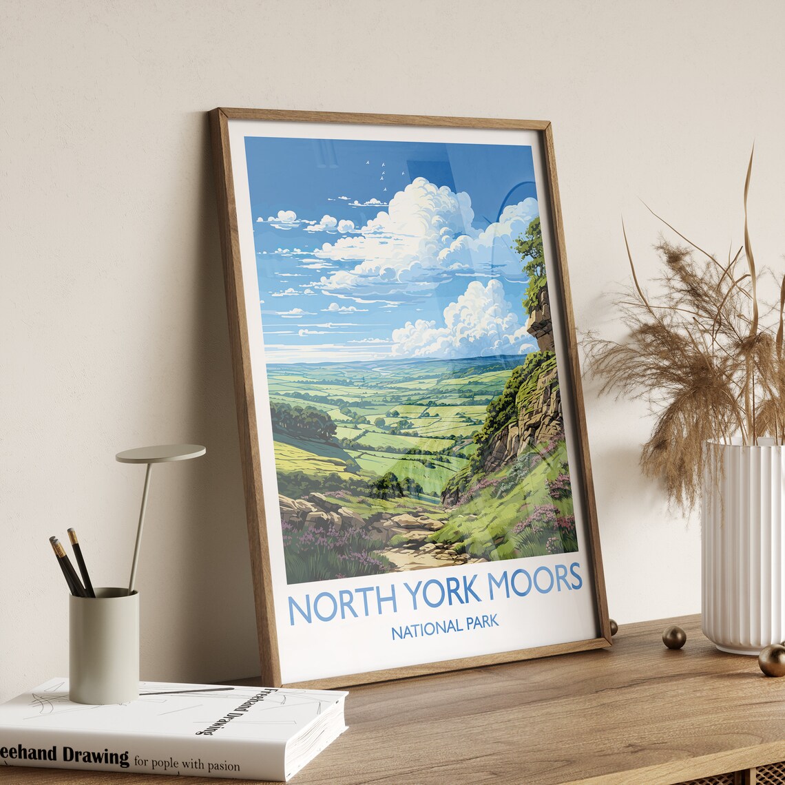 North York Moors Travel Poster, England Landscape - Image 2