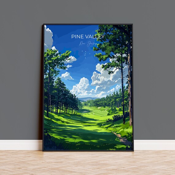 Pine Valley Travel Poster Travel Print Of Pine Valley Golf Course Pine Valley Art Lovers Gift New Jersey Usa Art Birthday Gift
