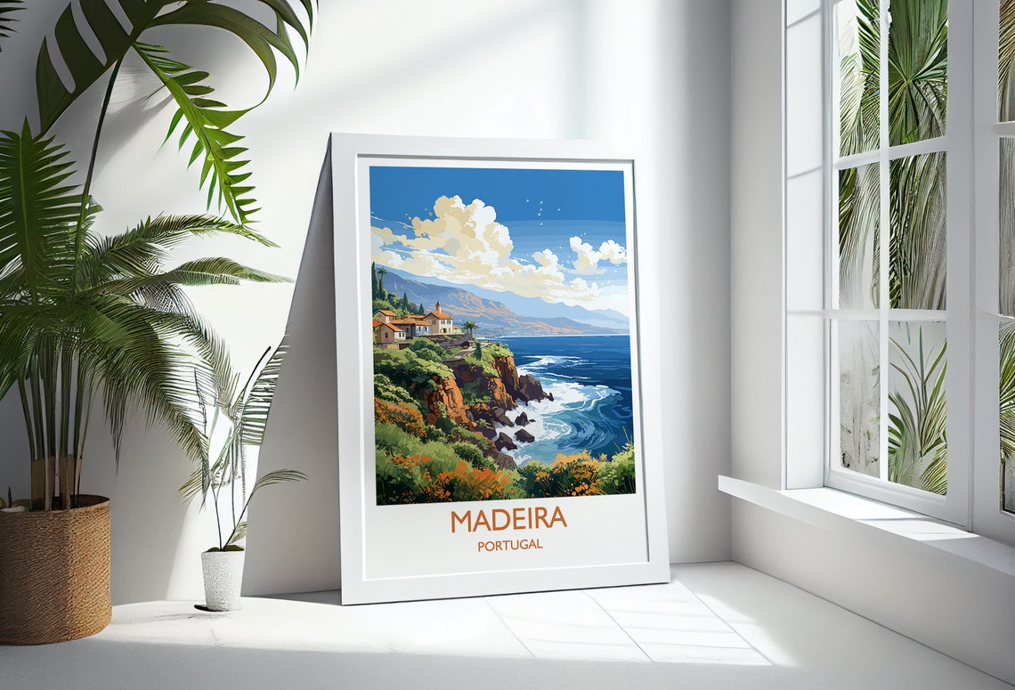 Madeira Travel Print Wall Art Travel Poster Of Madeira Madeira Art Print Portugal Wall Print Madeira Art Lovers Gift - Image 3