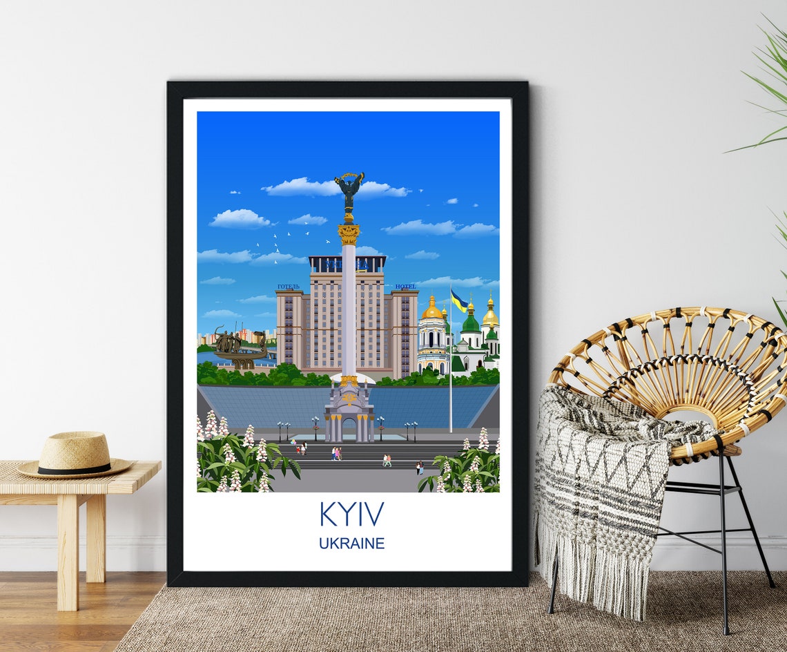 Travel Poster Of Kyiv Travel Print Of Kyiv Kyiv Poster Ukraine Ukraine Poster Travel Gift Kyiv Gift