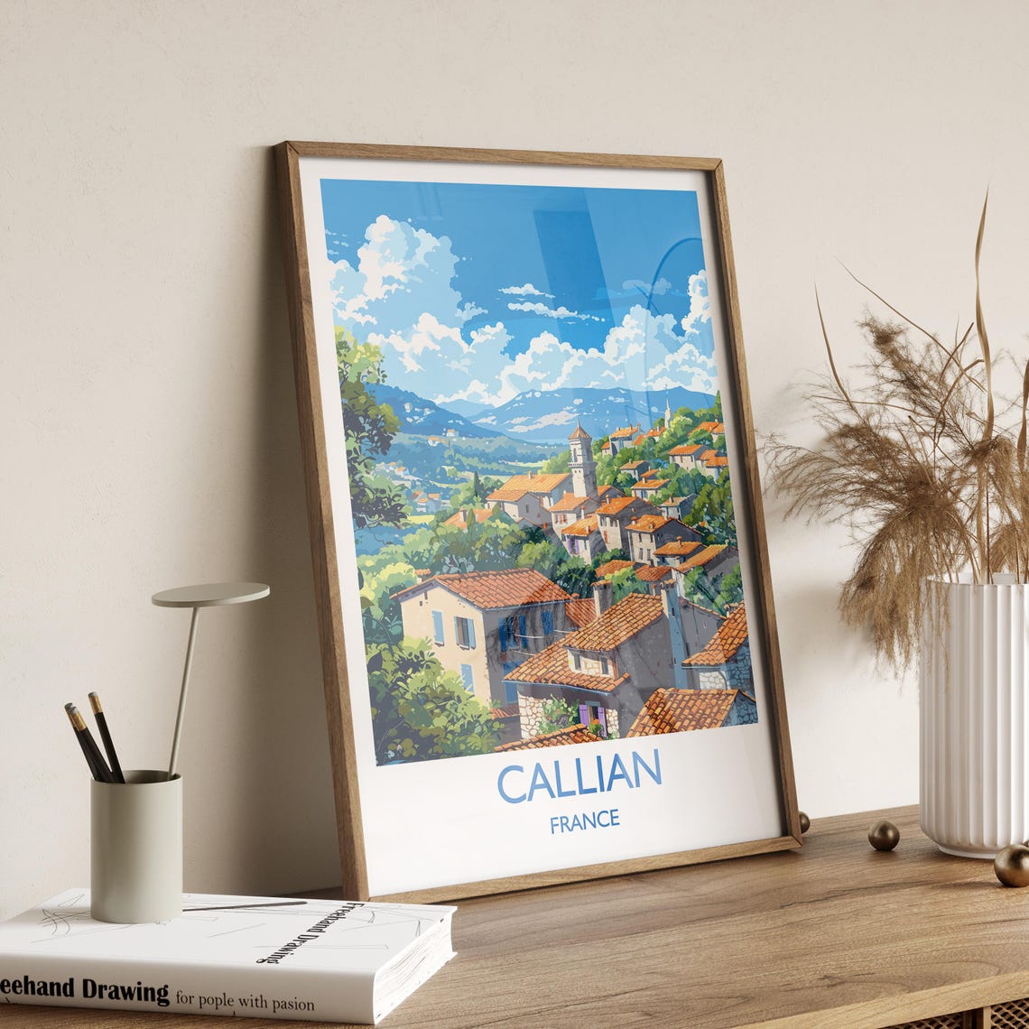 Callian Travel Poster Wall Art Travel Print Of Callian Cote Dazur Art Lovers Gift South Of France French Coast Art Gift - Image 2