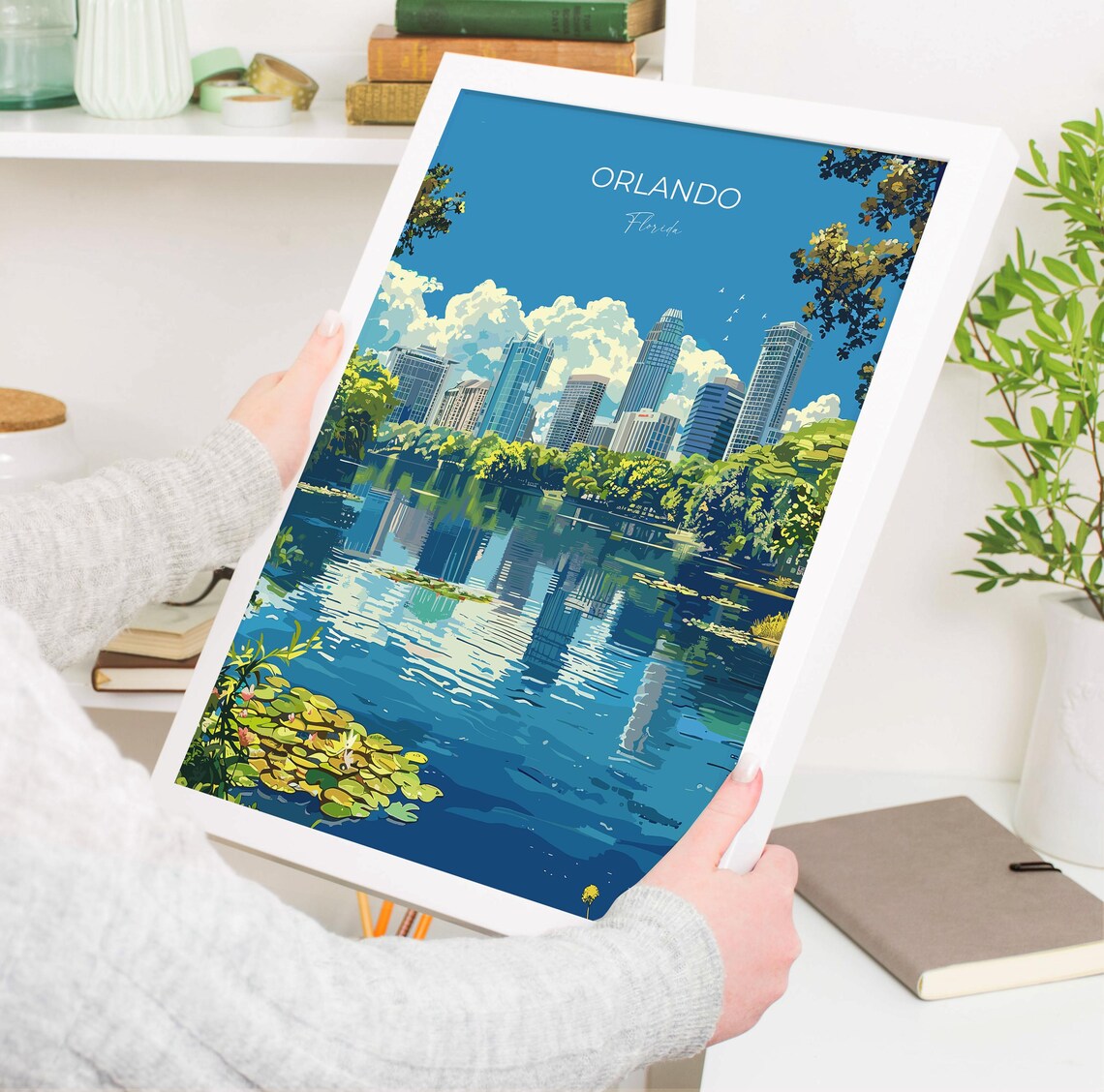 Orlando Travel Poster Travel Print Of Orlando Orlando Art Lovers Gift Florida Art Gift Usa Wall Art Print - Image 3