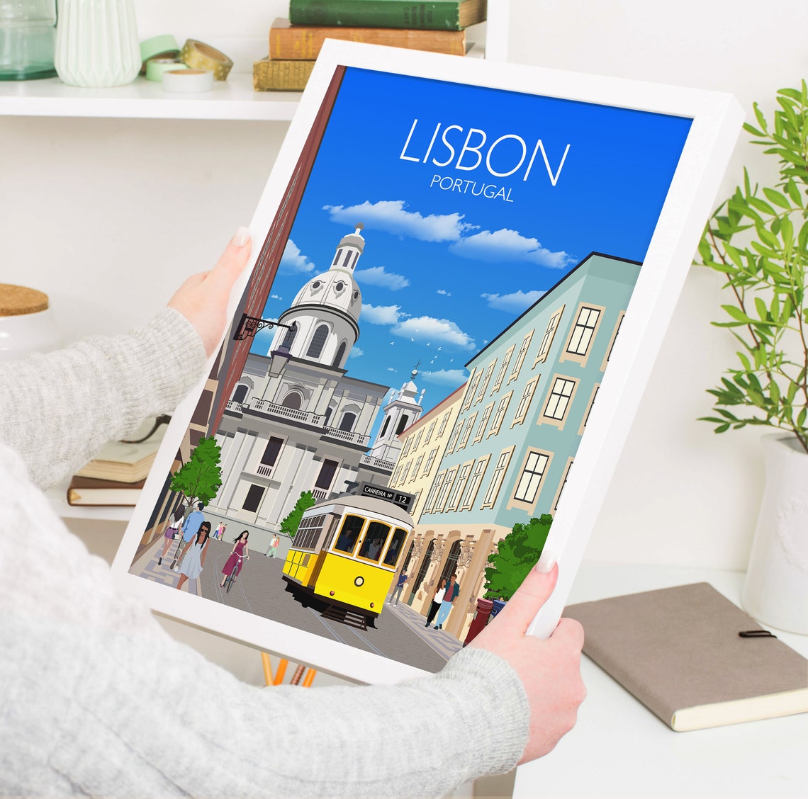 Travel Poster Of Lisbon Travel Print Of Lisbon Lisbon Portugal Lisbon Travel Poster Lisbon Cityscape - Image 5