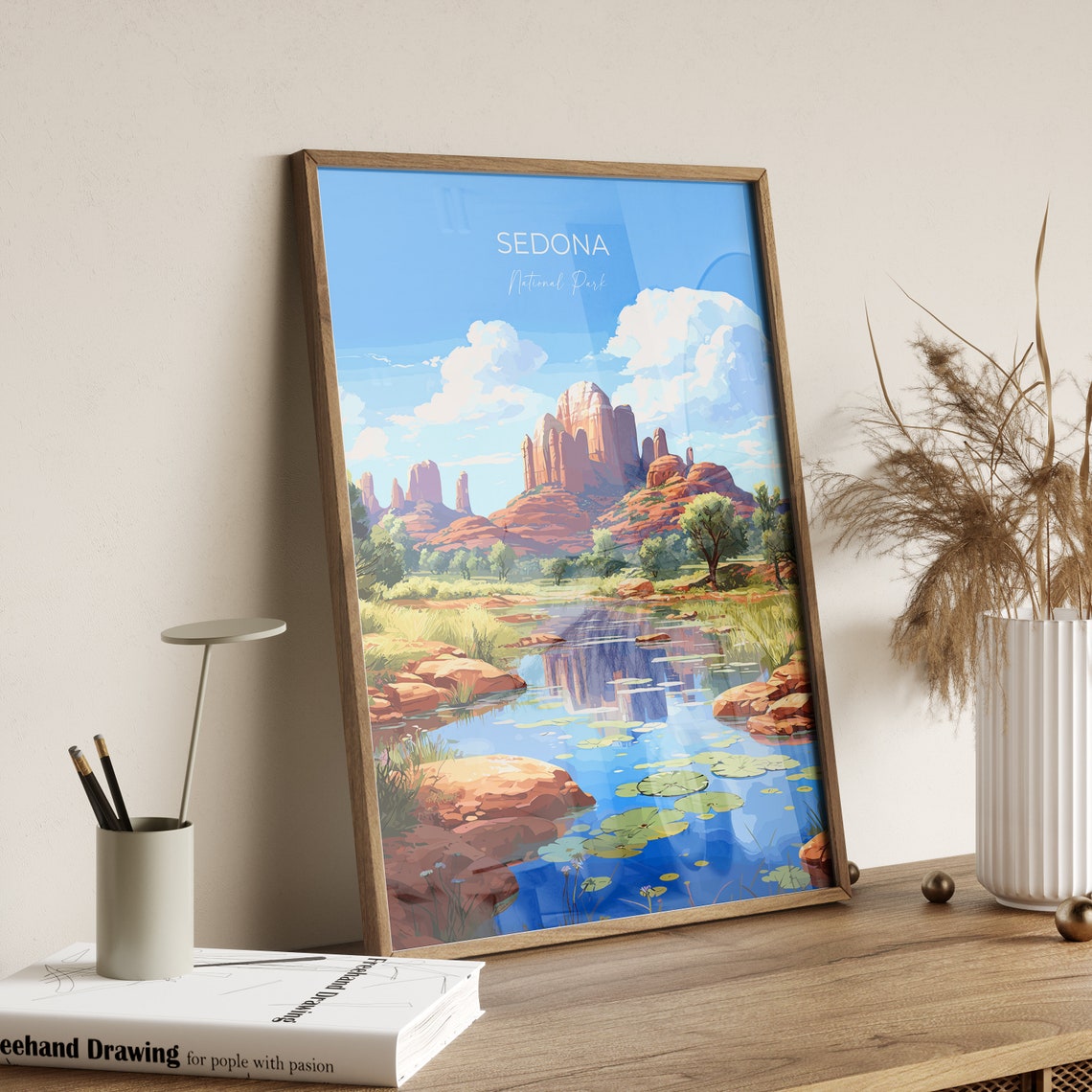 Sedona Travel Print Travel Poster Of Sedona National Park Arizona Usa Sedona Art Gift - Image 2