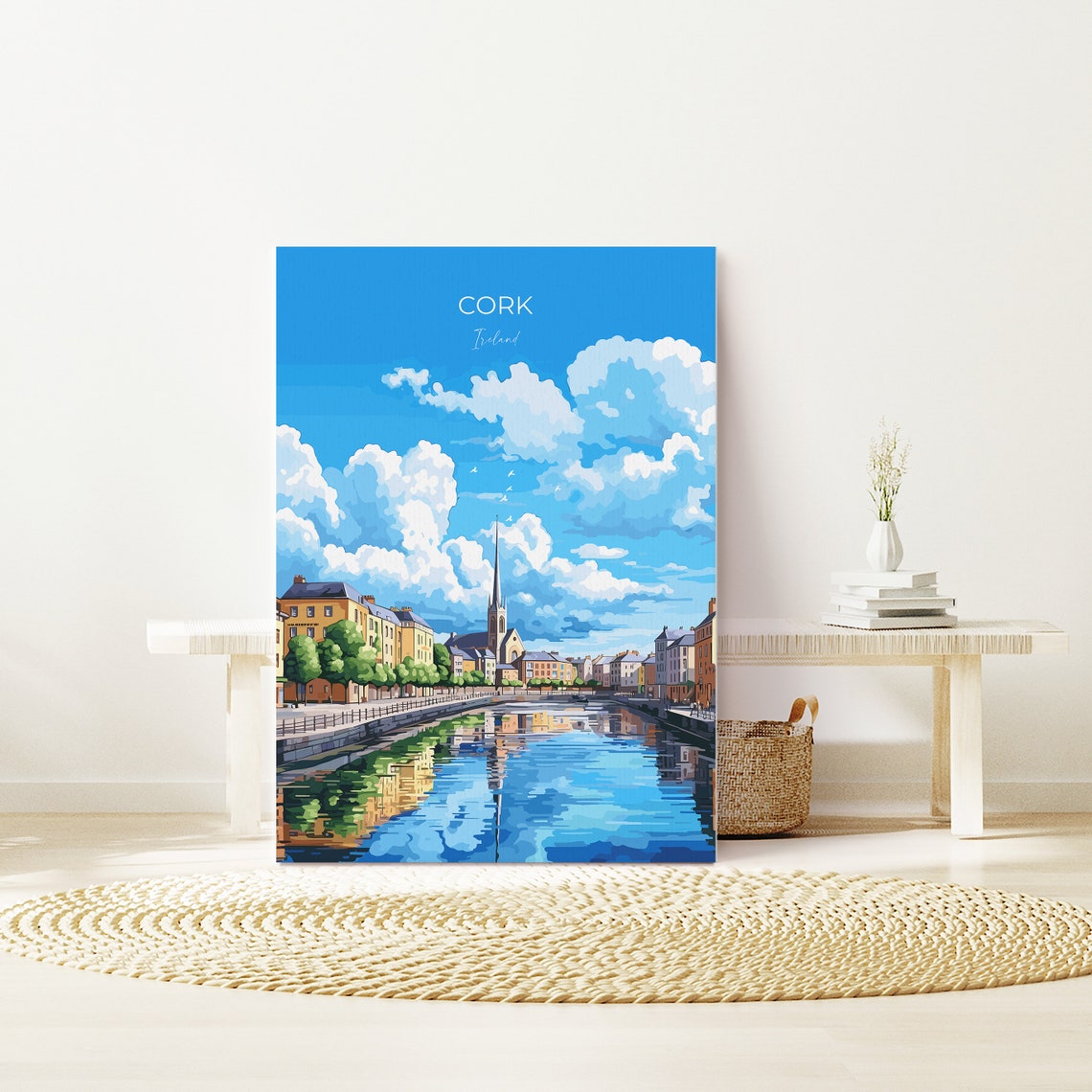 Cork Ireland Riverfront Historic Quayside Vintage Travel Poster - Image 3