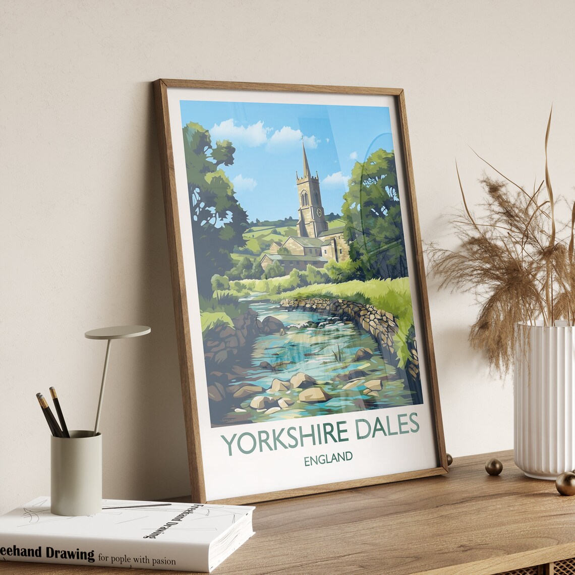 Yorkshire Dales Travel Poster Travel Print Of Yorkshire Dales England Yorkshire Dales Art Yorkshire Dales Gift Wall Art Print - Image 3