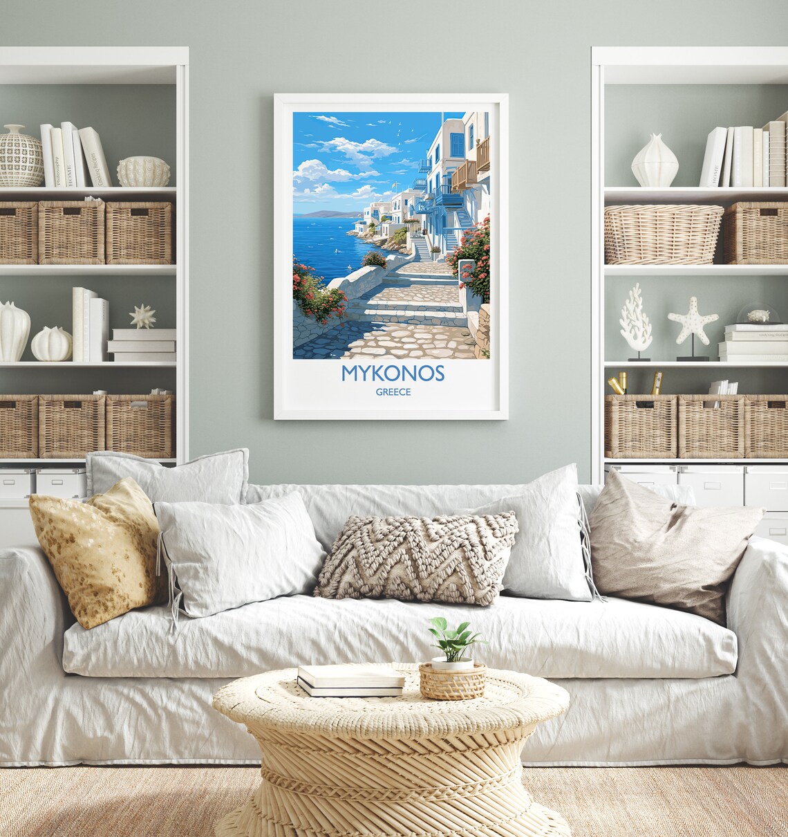 Mykonos Travel Poster, Greece Island Wall Art Print - Image 4