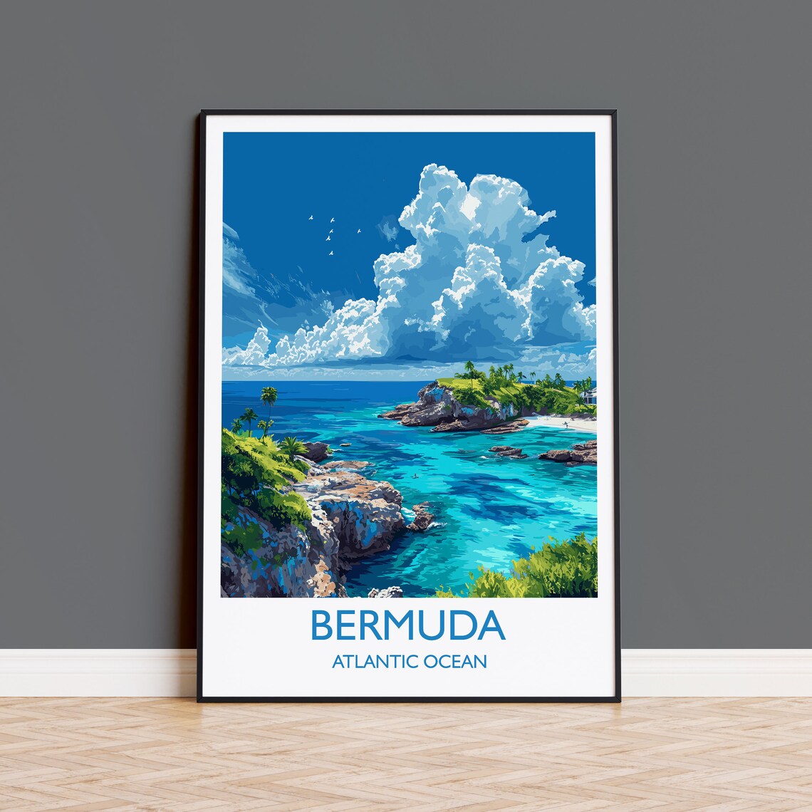 Bermuda Travel Poster, Atlantic Ocean Wall Art