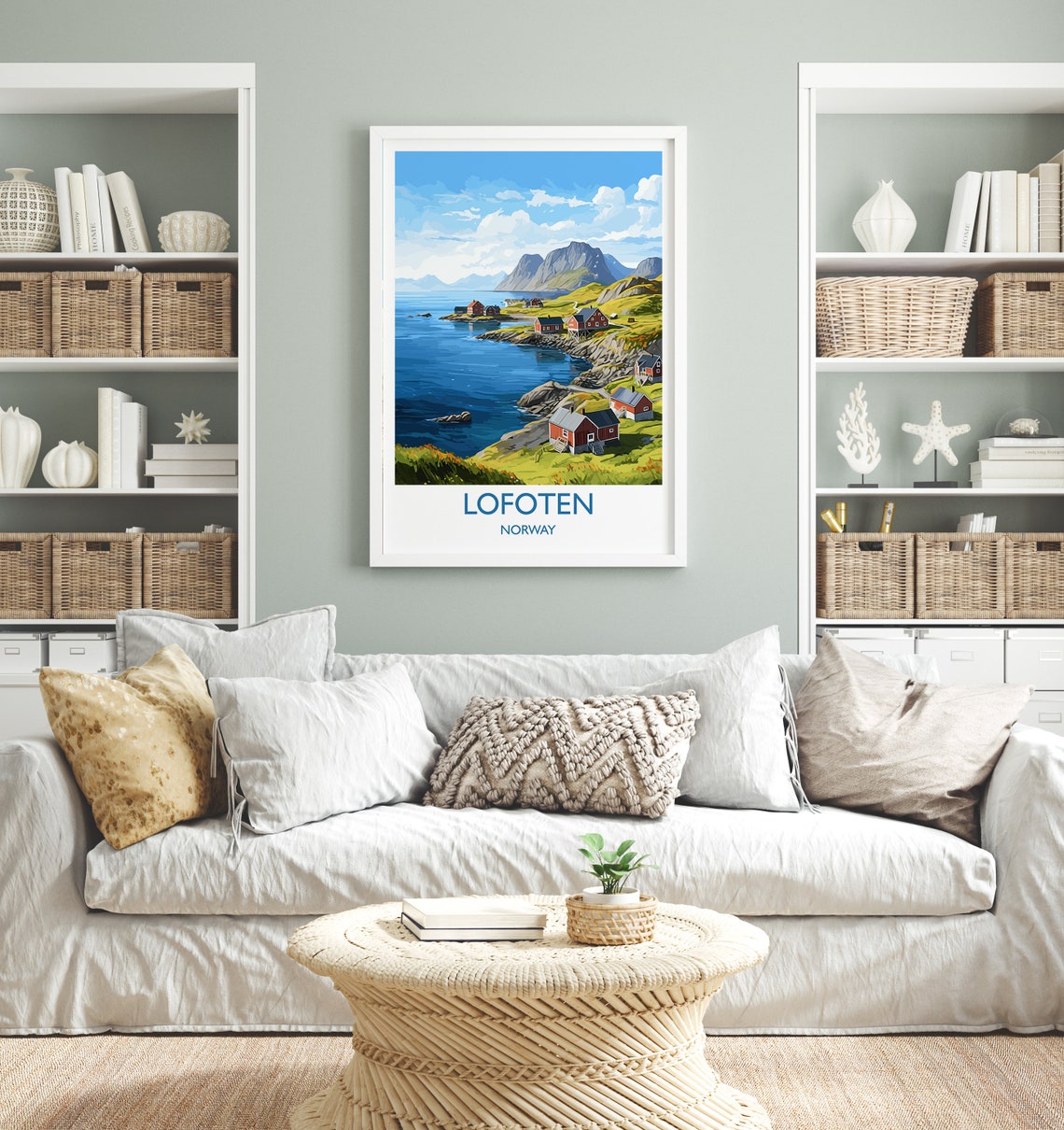 Lofoten Red Fishing Cabins Norway Arctic Mountain Coast Poster - Image 4