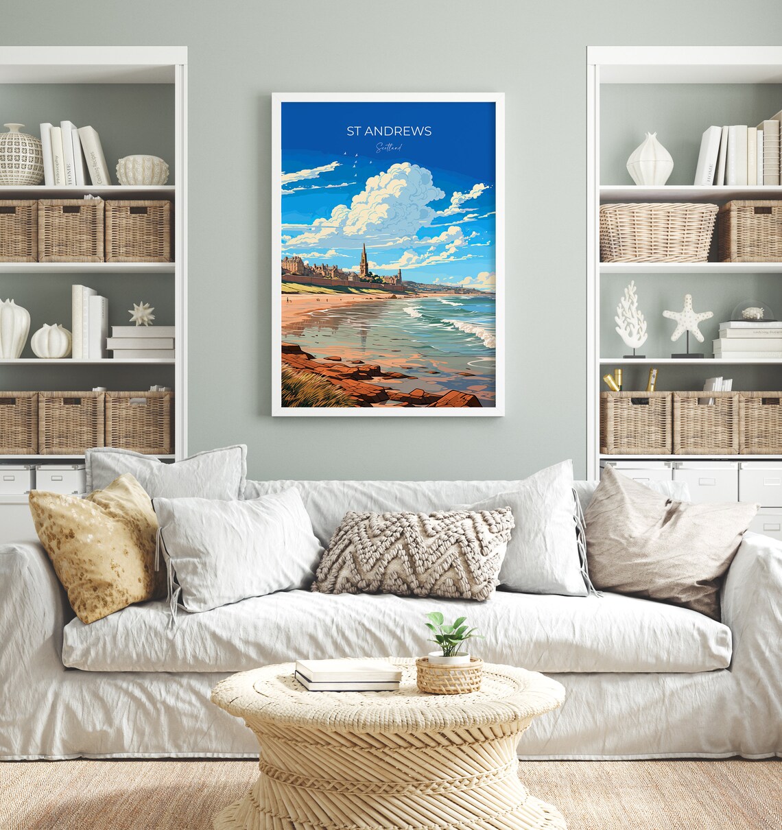 St Andrews Scotland Beach Town Church Spire Coastal Travel Poster - Image 4