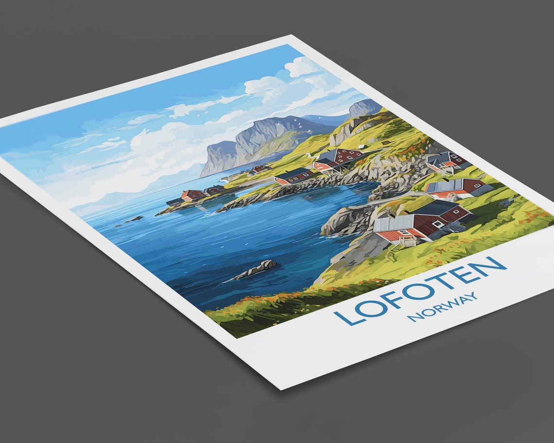 Lofoten Islands Travel Print Travel Poster Of Lofoten Lofoten Islands Art Print Norwegian Wall Print Lofoten Gift Lofoten Artwork - Image 2