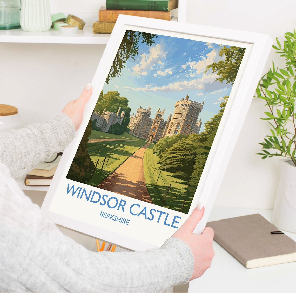 Windsor Castle Travel Poster, Berkshire England - Image 5