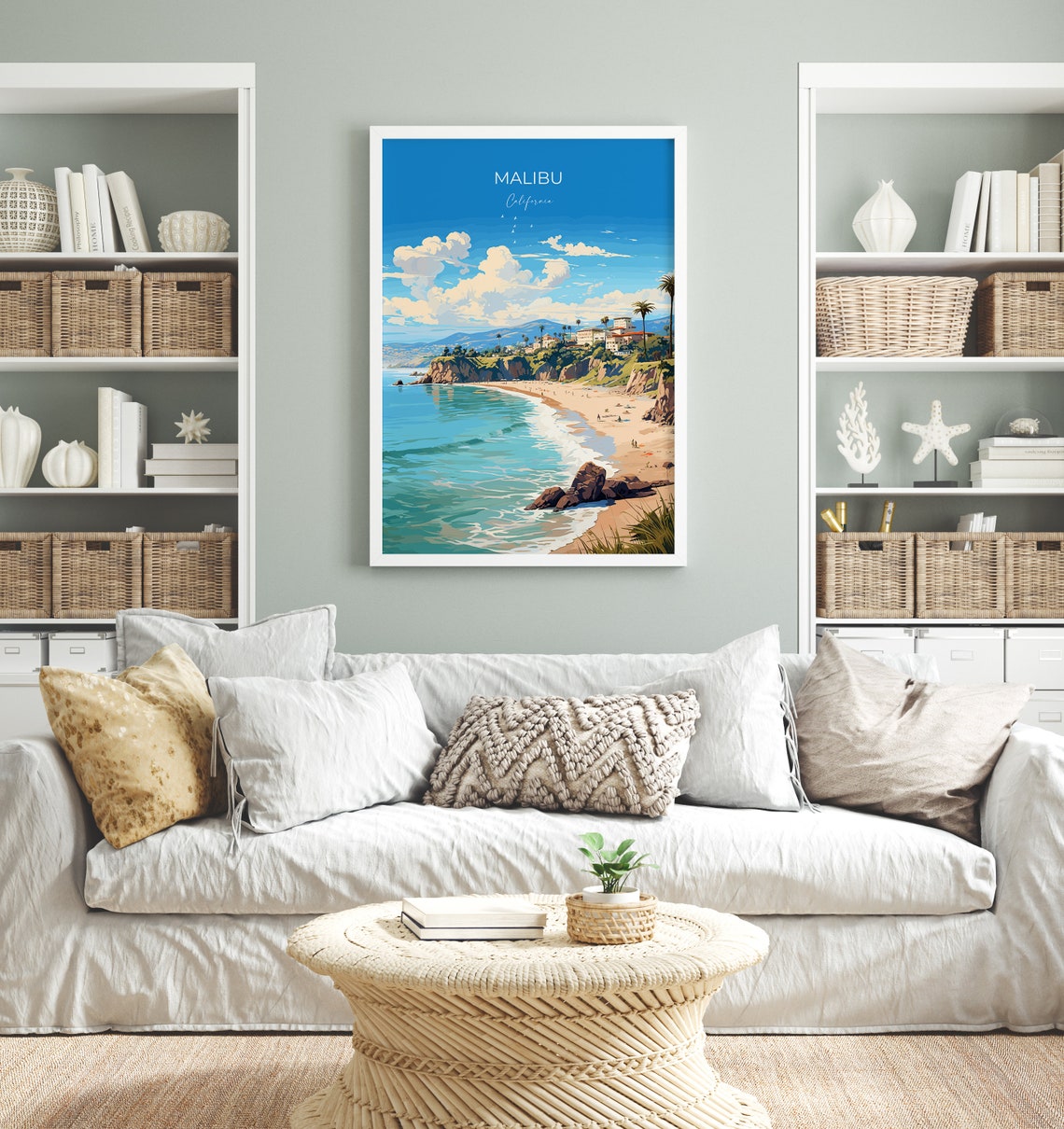 Malibu Travel Poster Travel Print Of Malibu California Malibu Art Lovers Gift Usa Gift Wall Art Print - Image 4