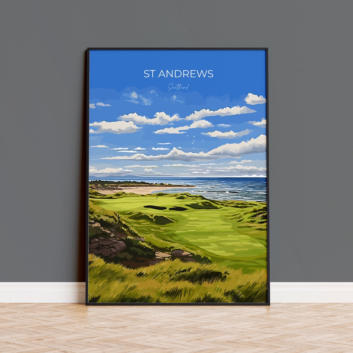 St Andrews Scotland Links Golf Course Green Fairway Coastal Poster