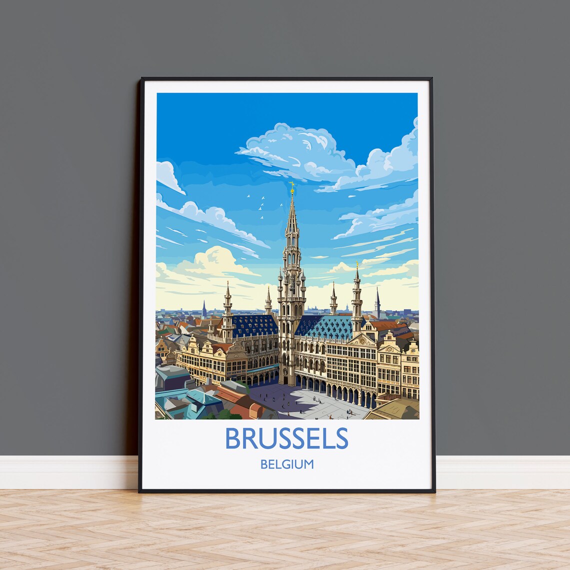 Brussels Vintage Travel Poster, Belgium Art Print