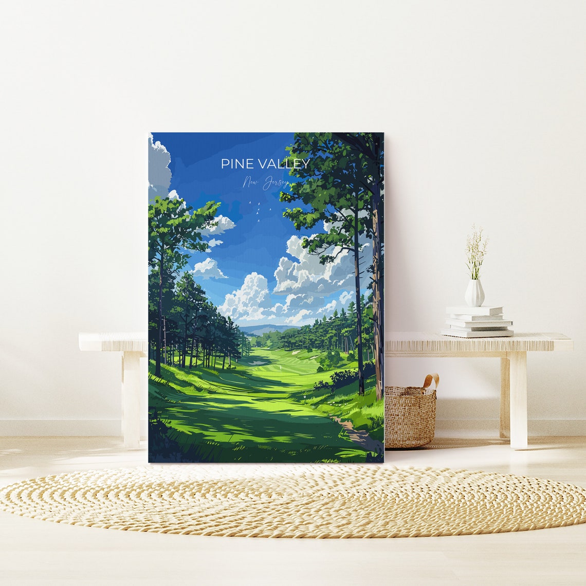 Pine Valley New Jersey Golf Course Pines Fairway Script Poster - Image 3