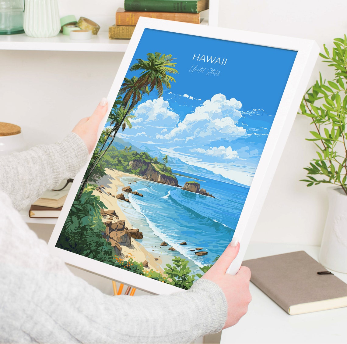 Hawaii Travel Print Travel Poster Of Hawaii Hawaii Art Gift United States Gift Usa Wall Art Print - Image 5
