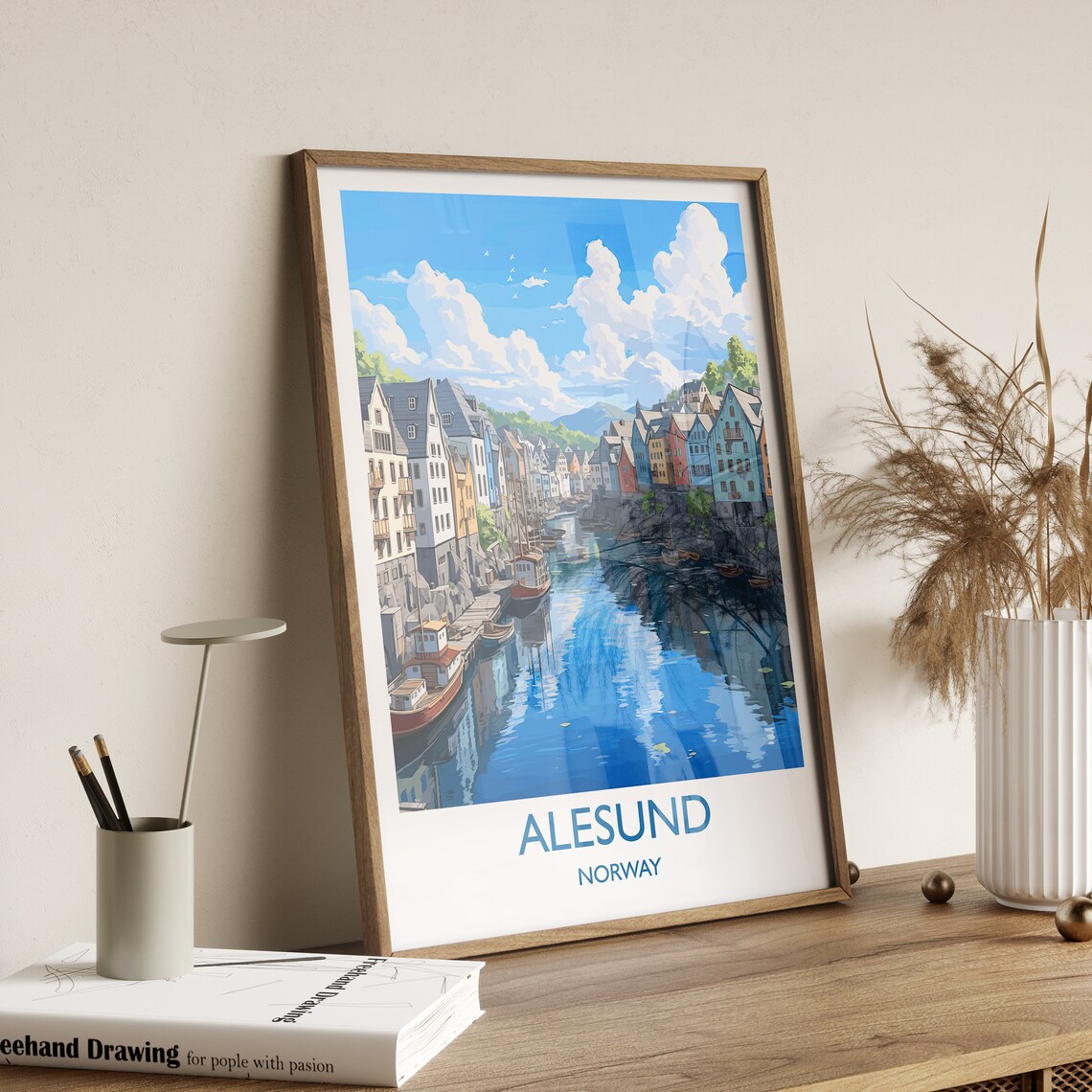 Alesund Norway Travel Poster, European Travel Print - Image 3