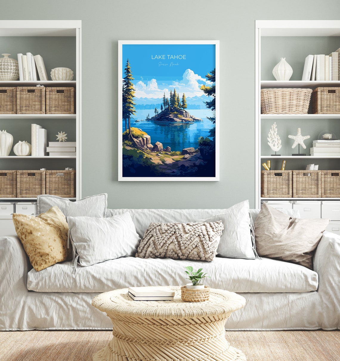 Lake Tahoe Sierra Nevada Pine Island Alpine View Travel Poster - Image 4